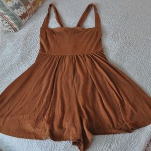 UO Brittney Cupro Lace Up Romper